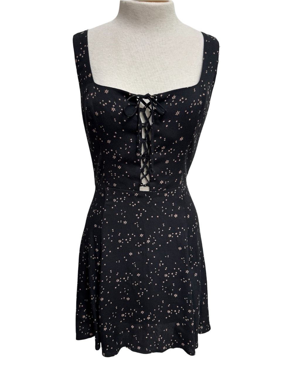 Reformation Elana Star Print Mini Dress Corset Square Neck Date Night Going Out